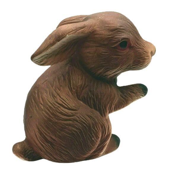 Vintage Bunny Rabbit Figurine Rustic Woodland Farmhouse Easter Cabin Decor - Picture 4 of 9